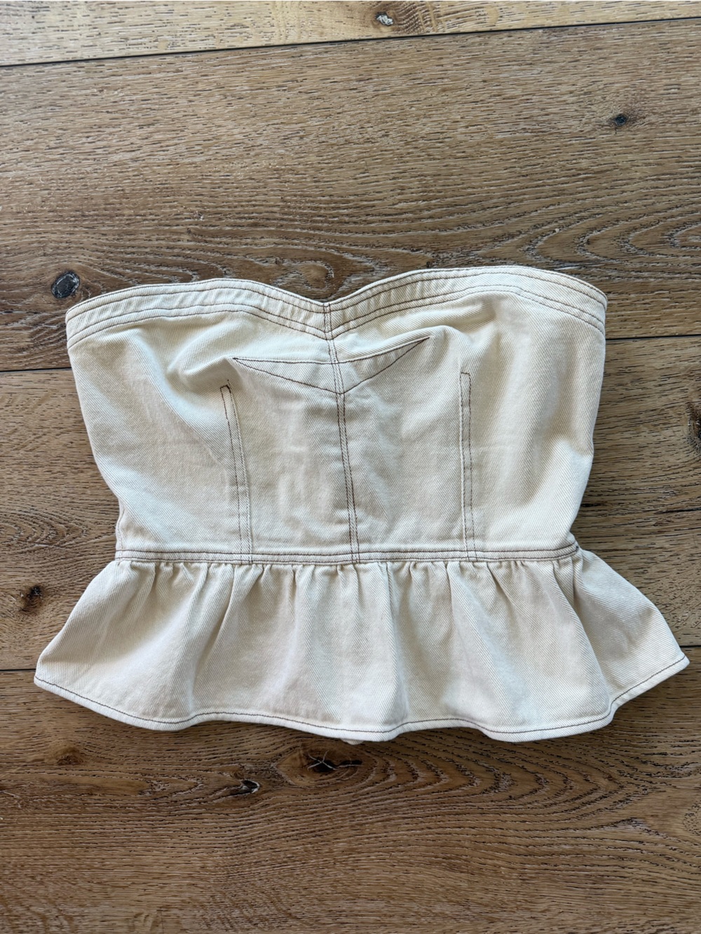 Sofie the Label Cream Strapless Corset Top Size Small